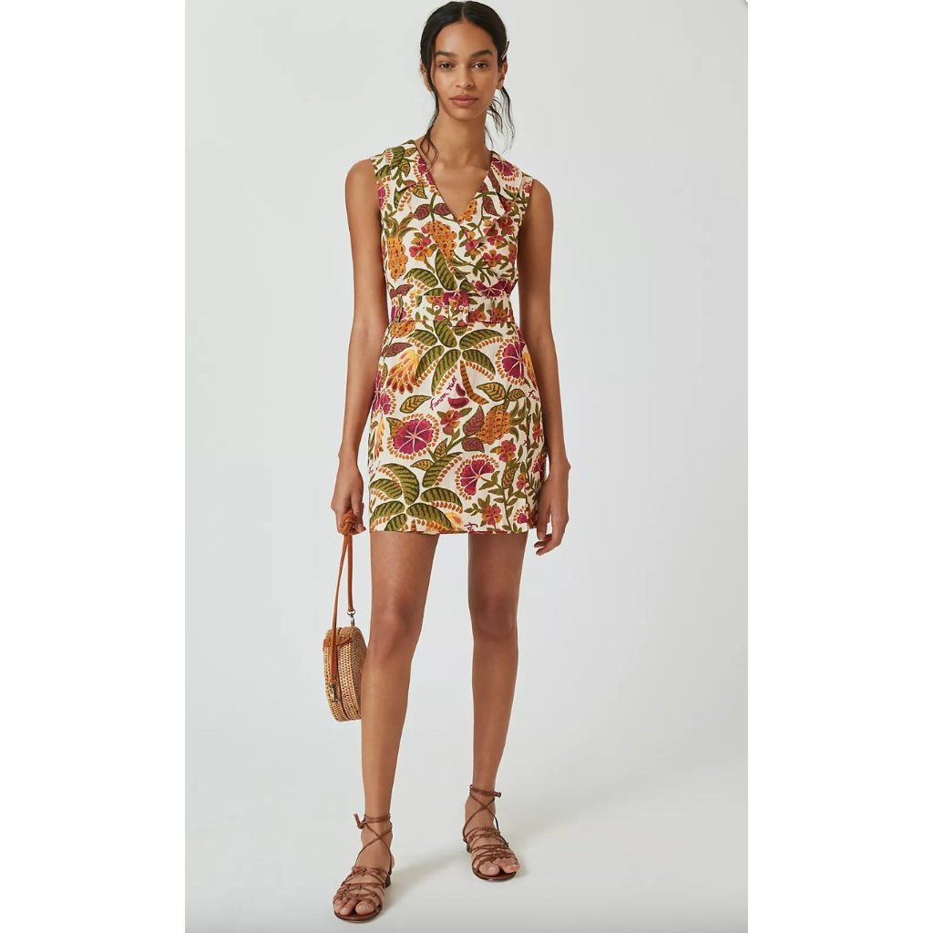 Anthropologie Farm Rio Blazer Floral Print Mini Dress Size Large